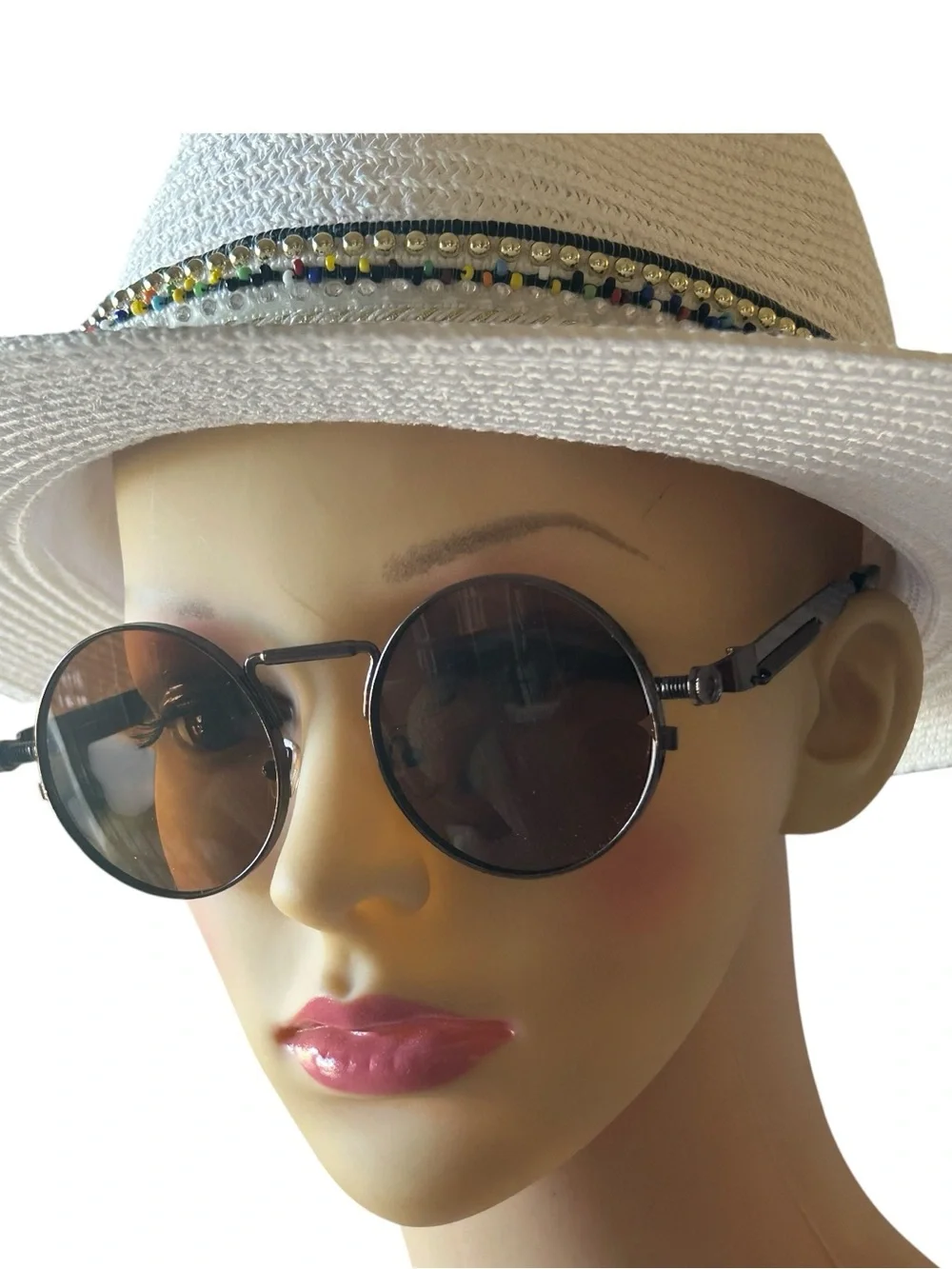 Retro Round Alloy Exposed Spring Loaded Shades Sunglasses